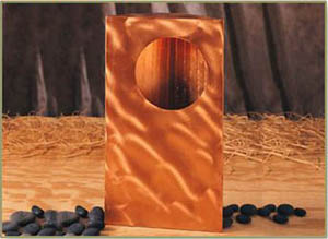 Copper with light interior tabletop fountain