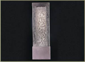 Stainless steel and glass interior wall fountain